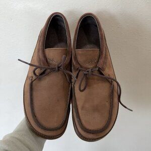 Chaco Pineland Moc Pinecone Brown Leather Loafers Shoes US Women's 7 Lace Up